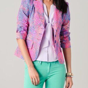 Nanette Lepore First Dance Blazer Jacket Pink Size 8 Floral Career